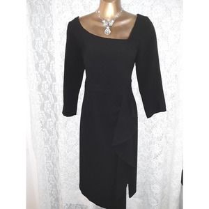 NWT Nanette Lepore Asymmetrical CAN CAN Side Ruffle Midi Dress MSRP $378